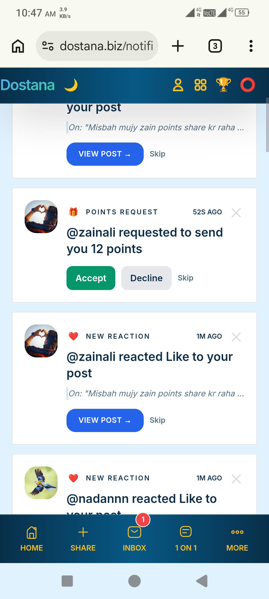 Thanks zain gift tu gift he hy chahy 1 point ka thank u soo much 😂😂